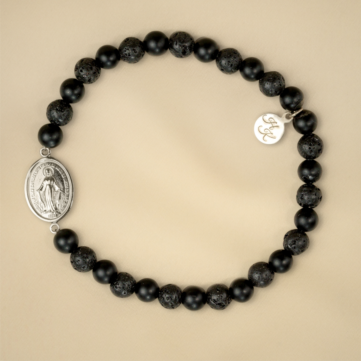 Pulsera de ónice y lava