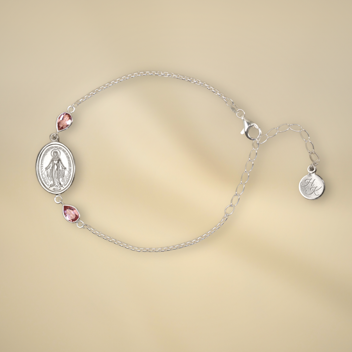 Pulsera de plata con 2 turmalinas de 6 x 4 mm cada una