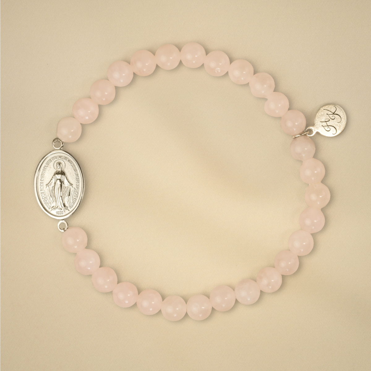 Pulsera con cuarzo rosa