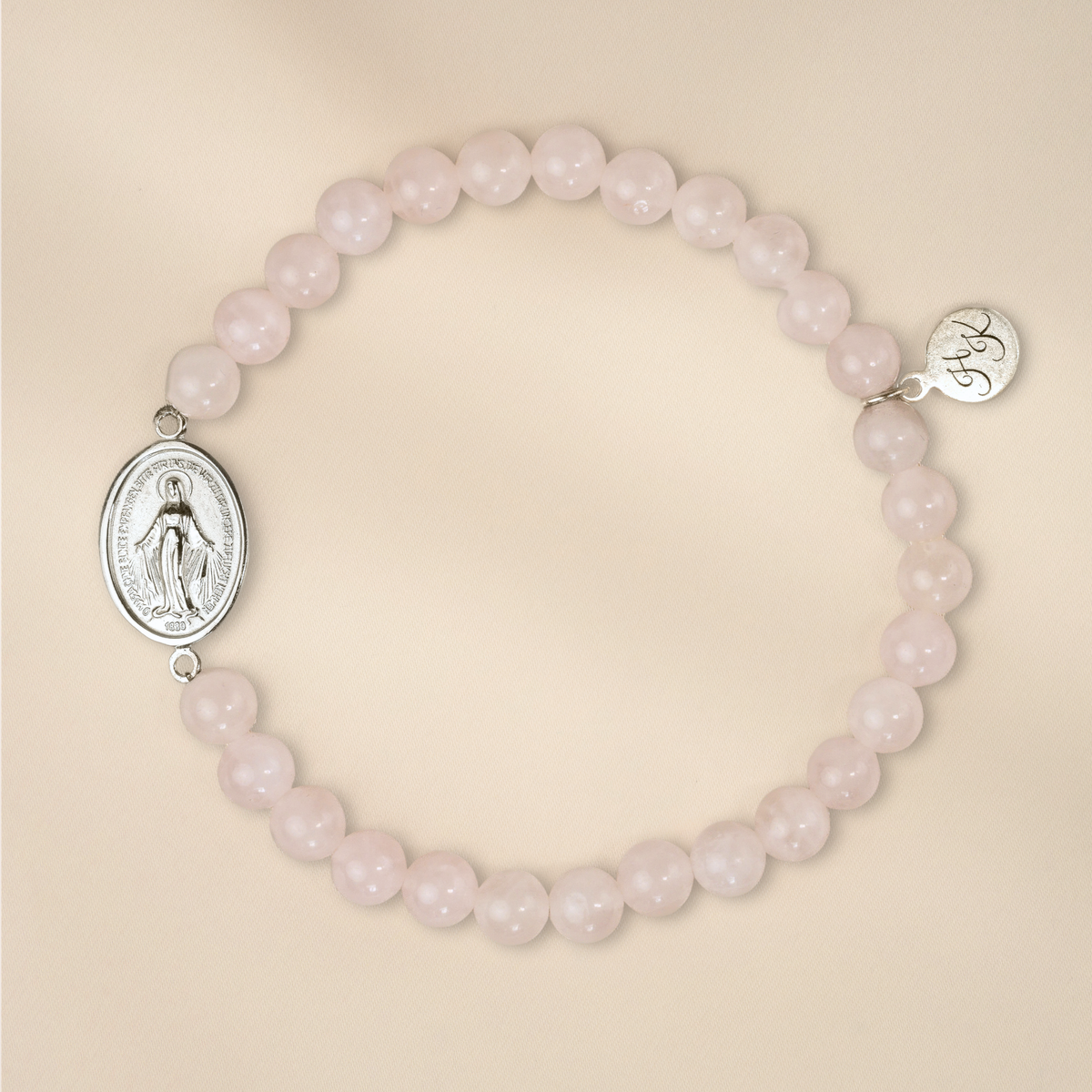 Pulsera con cuarzo rosa